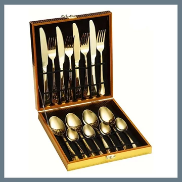 16-dielna zlatá súprava riadu z nerezovej ocele 601099600756867-16