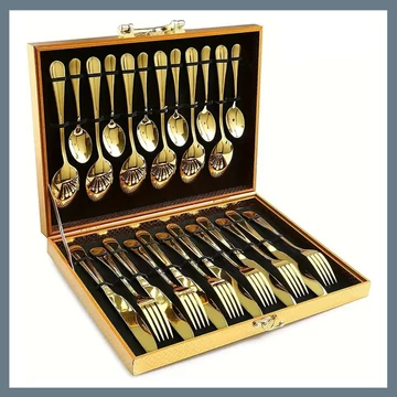 24-dielna sada príborov v zlatej farbe, nerezová oceľ 601099600756867-24