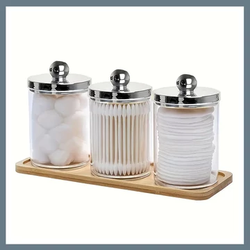 3-dielna kúpeľňová úložná súprava so strieborným viečkom a podnosom 601099749731811-E