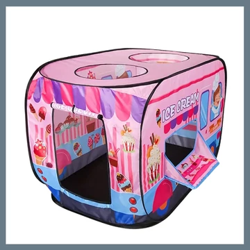 Skladací detský hrací stan – Rúžový, zmrzlinový vzor 601100250694499-J