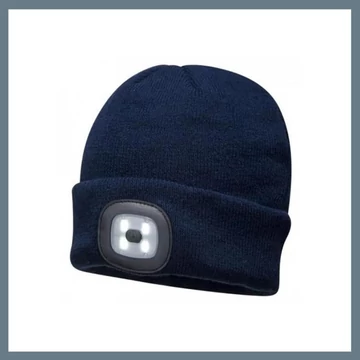 Čiapka s opätovne nabíjateľnou LED lampou - Tmavomodrá SLH6322