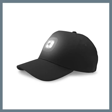 Baseballová čiapka s opätovne nabíjateľnou LED lampou - Čierna SLH6803