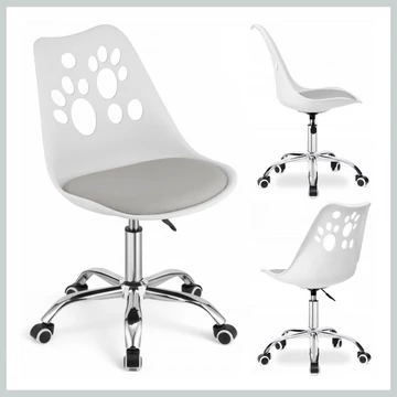 PUPPY LOVE kancelárska stolička biela-sivá KO16BSZ