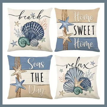 4 ks Obliečky na vankúše s oceánskou tematikou 45x45 cm 601099711060975
