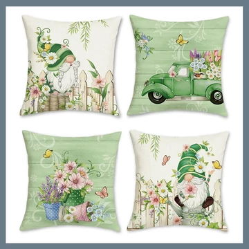 4 ks Vankúšové obliečky s jarným kvetinovým motívom 50x50 cm 601100107807174-50
