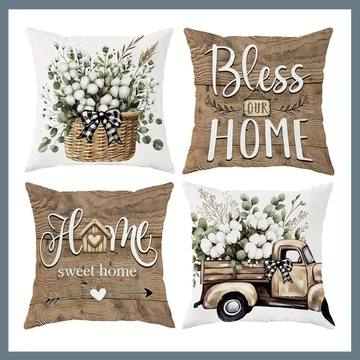 4 ks Zmesené vzory obliečok na vankúše 45x45cm 601100124835446-45
