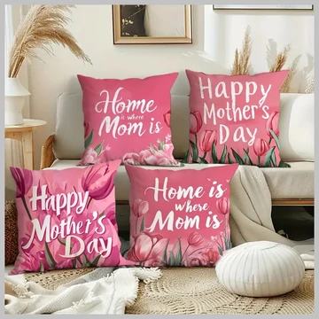 Súprava dekoračných obliečok na vankúše pre Deň matiek – 4 ks, 40 x 40 cm, GC1133003