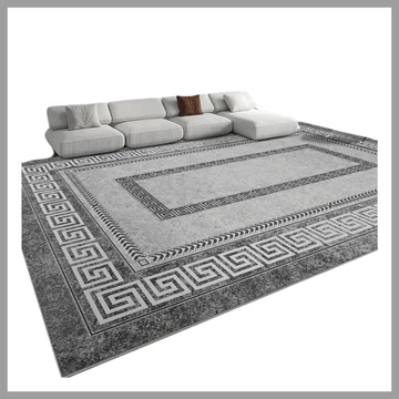 Zamatový koberec 120 × 180 cm, čierny mramorový vzor (T) AK1206049-b