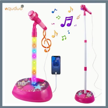 DR654320 Detský karaoke mikrofón so stojanom – 111 cm, svetelnými efektmi a pripojením na telefón