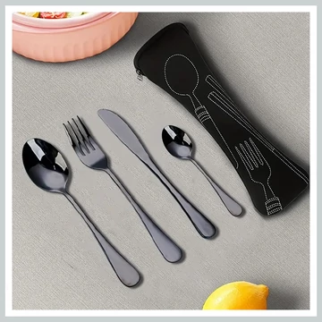 Súprava príboru z nehrdzavejúcej ocele – čierna DA1165010-f