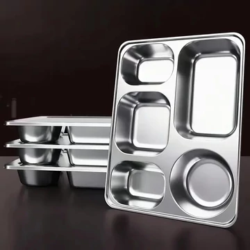 Nerezový podnos na jedlo – 5-dielny QP95870-5