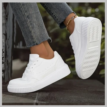 Dámske biele šnurovacie pohodlné tenisky RL700696