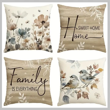 Súprava 4 dekoračných obliečok na vankúše v jesennom čínskom štýle WG352109