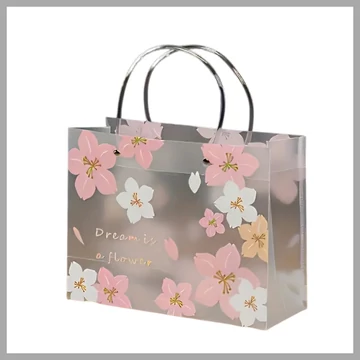 Priehľadná PVC taška s kvetinovým vzorom UR631523