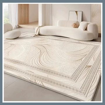 Elegantný zamatový koberec, krémový 120x180cm RX890271-1