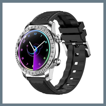 ChronoLux inteligentné hodinky strieborné – s čiernym silikónovým a koženým remienkom holm0671