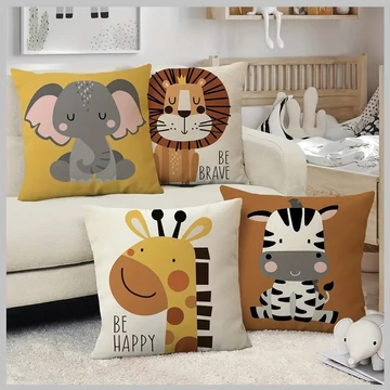 4-dielna rozprávková zvieracia dekoratívna obliečka na vankúš pre deti 50 x 50 cm LY419472-3