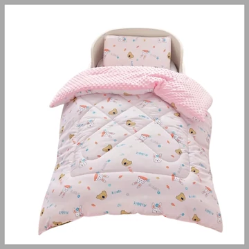 4 ročné obdobia prikrývka do detskej postieľky – Ružová, zvierací motív, 150x120 cm, GH42210-i