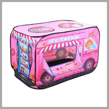 Prenosný, skladací ružový zmrzlinový vozík s oknami, PE1371327