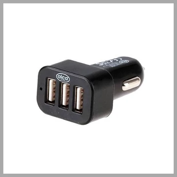 Alca | USB rozdvojka do zapaľovača | 3 porty | čierna 510510