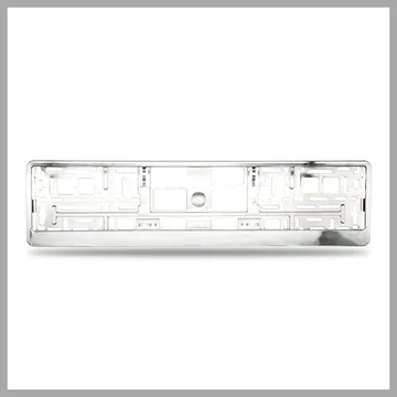 Rám na evidenčné číslo | s dolným profilom | kovový vzhľad | strieborný SLH6384