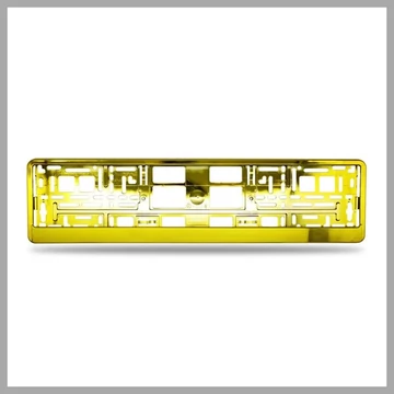 Rám na evidenčné číslo | s dolným profilom | kovový vzhľad | žltý SLH6407