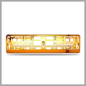 Rám na evidenčné číslo | s dolným profilom | kovový vzhľad | oranžový SLH6414