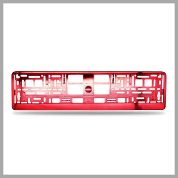 Rám na evidenčné číslo | s dolným profilom | kovový vzhľad | červený SLH6421