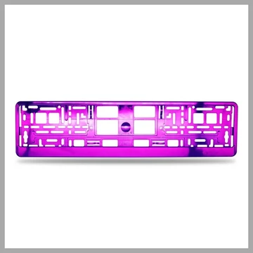 Rám na evidenčné číslo | s dolným profilom | kovový vzhľad | fialový SLH6445