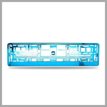 Rám na evidenčné číslo | s dolným profilom | kovový vzhľad | tyrkysový SLH6469