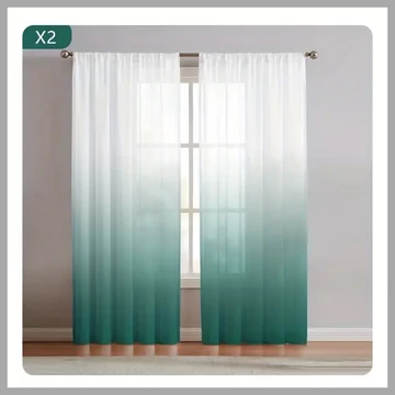 2-dielna záclonová sada - Zelená farba 132x183 cm | UN04758-b