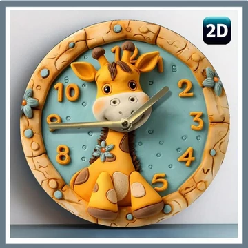 Nástenné hodiny s tichým chodom – téma žirafy – 20 cm PY237342