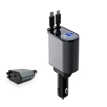 Rýchlonabíjačka do auta so zapaľovačom – 4 v 1, s flexibilným zasúvacím káblom SLH1626