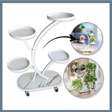 Kvetinová polica na kolieskach, kovová kvetinová polica SZ43B