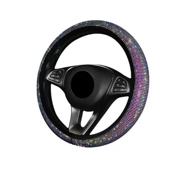 Ochranný poťah na volant | so strassovými kamienkami | svetloružový | 38 cm SLH5837