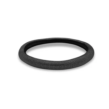 Ochranný poťah na volant | so strassovými kamienkami | strieborný | 38 cm SLH5851