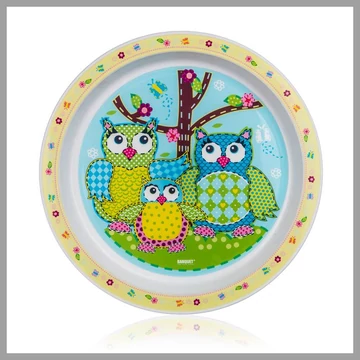 BANQUET Plastový plytký tanier s motívom sovy, 21 cm 12KMK1002OWL-A