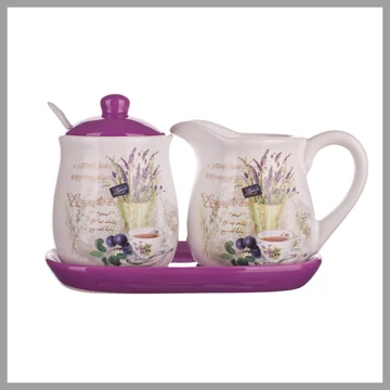 BANQUET 4-dielna súprava na mlieko a cukor s levanduľovým motívom 60ZF1082-A