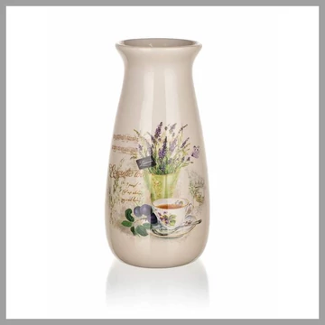 BANQUET Keramická váza s levanduľovým motívom, 19 cm 60ZF1291