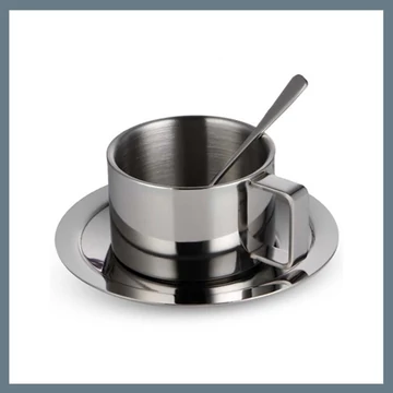 Victor nerezový hrnček s podšálkou, 200 ml V-CFMS2