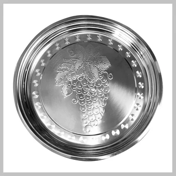 VICTOR okrúhly nerezový podnos so vzorom viniča, 38 cm – V-DYP38