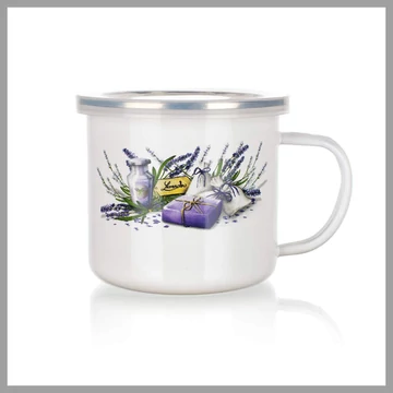 BANQUET smaltovaný hrnček s levanduľovým motívom, 0,5 l 13RMVEG06