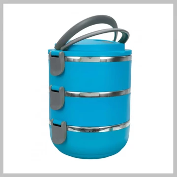 Victor 3-dielny nerezový obedár s termoizoláciou – modrý – V-FH083