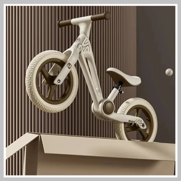 Skladací prémiový detský odrážací bicykel – hnedý BJ272233-2