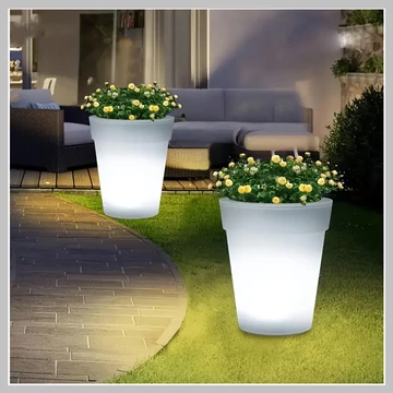 Solárny svietiaci kvetináč – 2 ks YC1278601