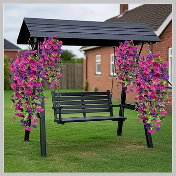 4 ks fialová visiaca umelá rastlina 75 cm JG1515575