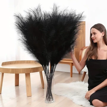 6 ks dekoračná umelá pampová tráva čierna 95 cm NF385649-4