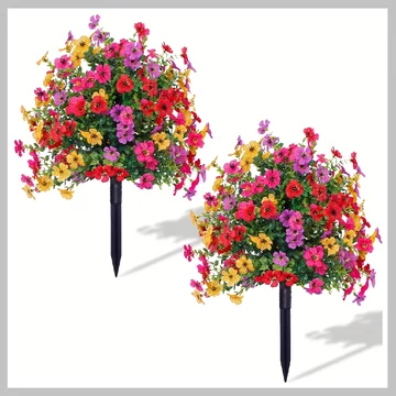 2 ks zapichovateľná farebná umelá kytica 56 cm UJ1339442