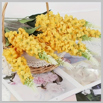 7 kusov elegantných umelých muškátov a hyacintov – žlté DB1252141-3