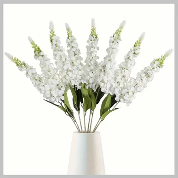 7 kusov elegantných umelých muškátov a hyacintov – biele DB1252141